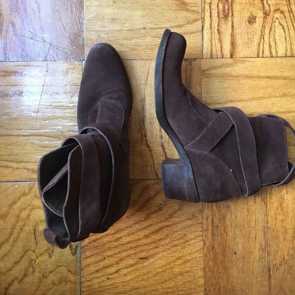 Cole Haan G Series wrap buckle suede boots